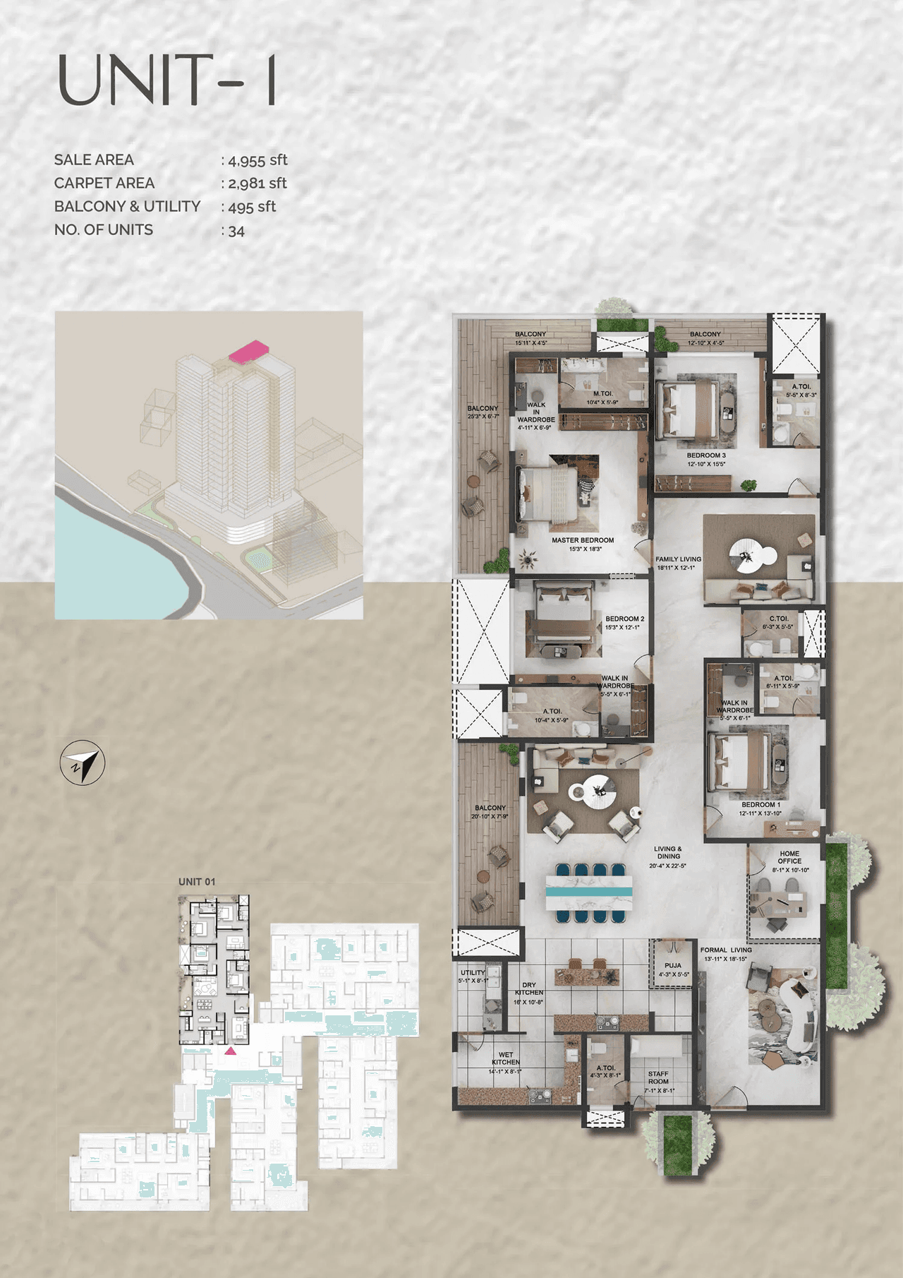 Prestige Rainbow Waters Unit plan - 3469 sq.ft.