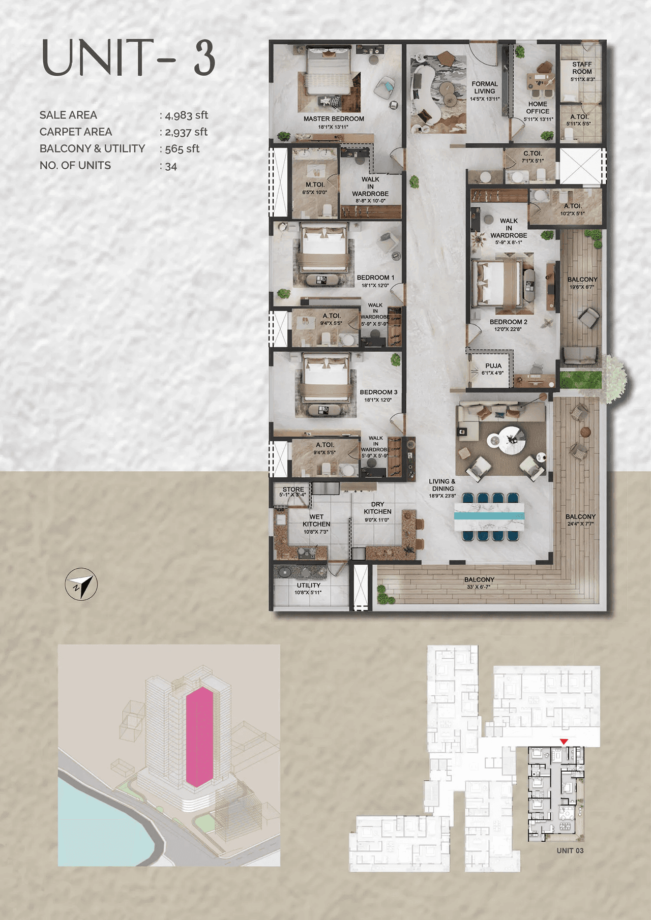 Prestige Rainbow Waters Unit plan - 3488 sq.ft.