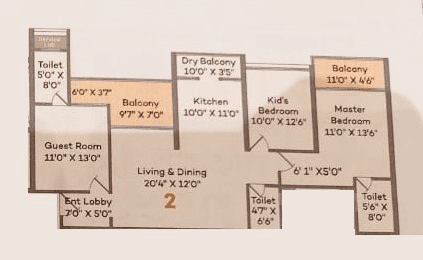 PK Canopus Unit plan - 1256 sq.ft.