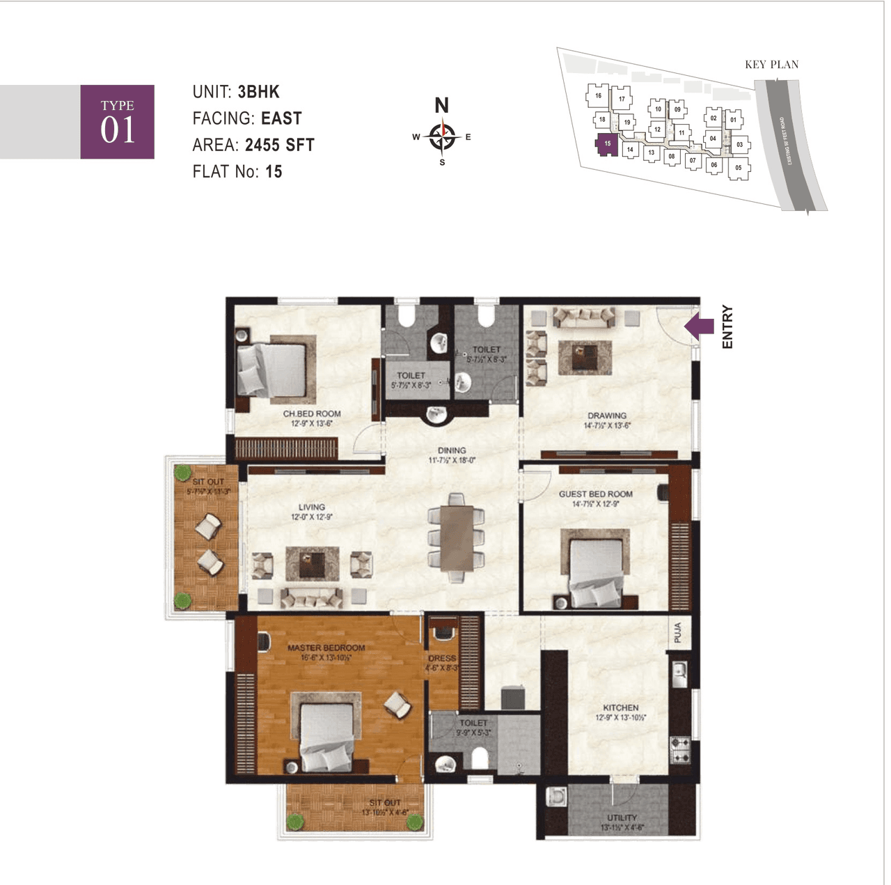IRA Miracle Unit plan - 1670 sq.ft.
