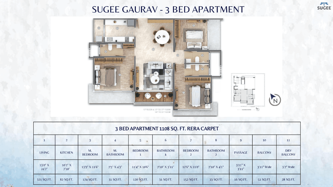 Sugee Gaurav Unit plan - 1108 sq.ft.