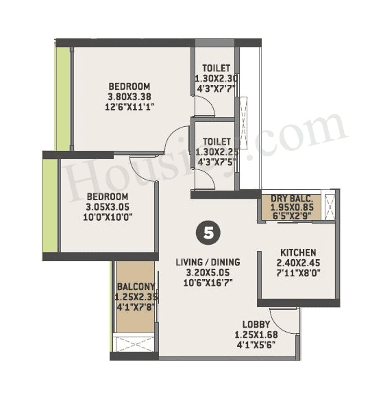 VTP Earth One Unit plan - 667 sq.ft.