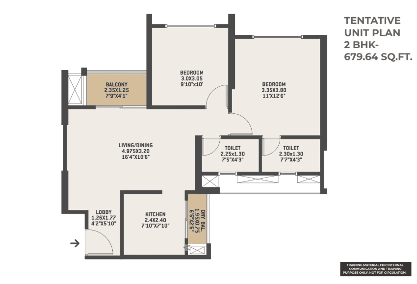 Unit plan - 679 sq.ft.