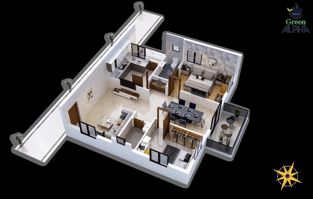 Unit plan - 834 sq.ft.