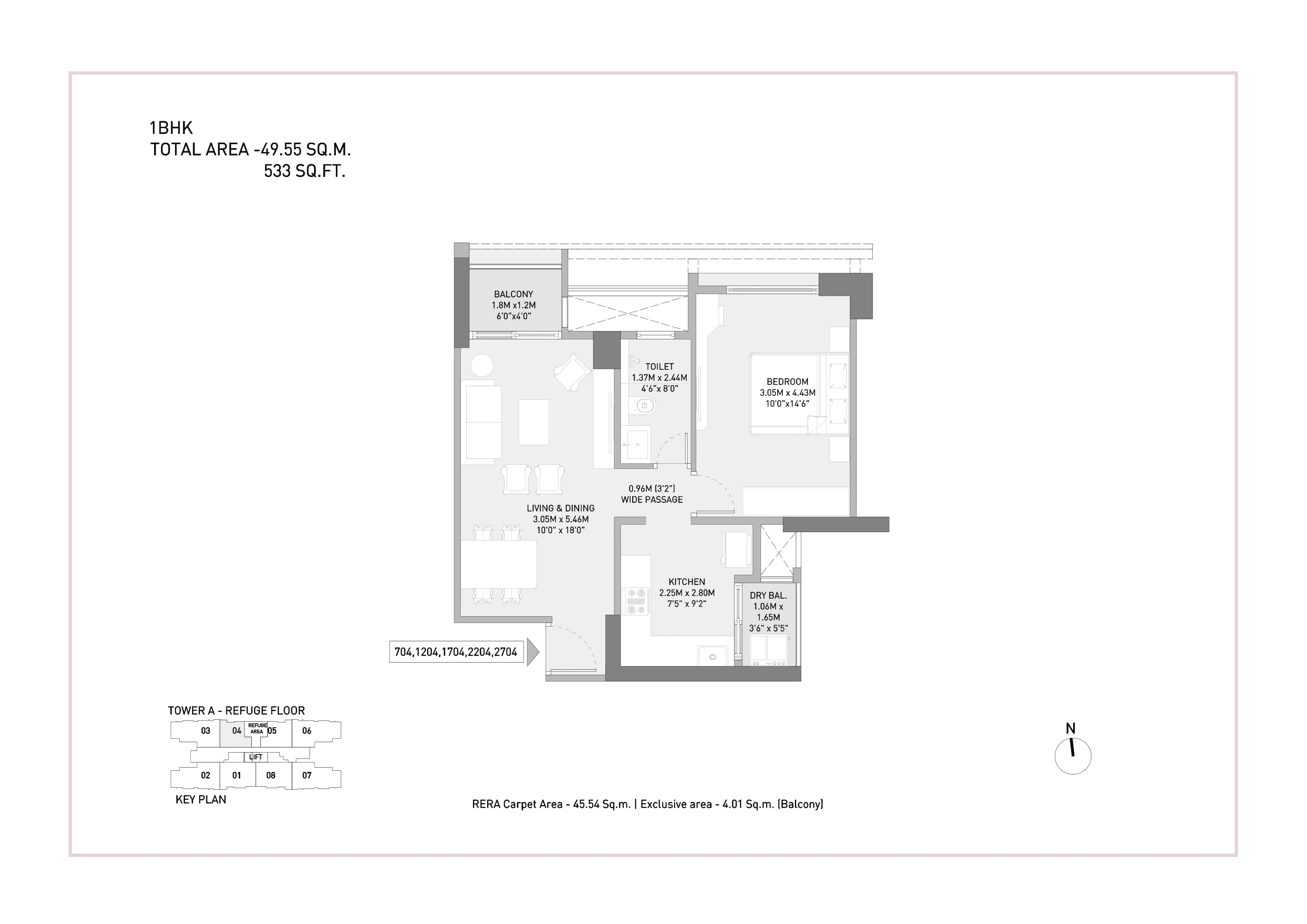 Unit plan - 533 sq.ft.