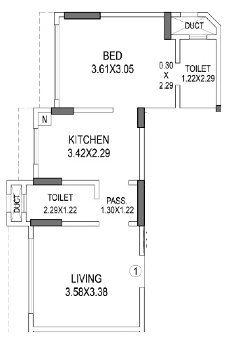 Aditya Paradiso Unit plan - 470 sq.ft.