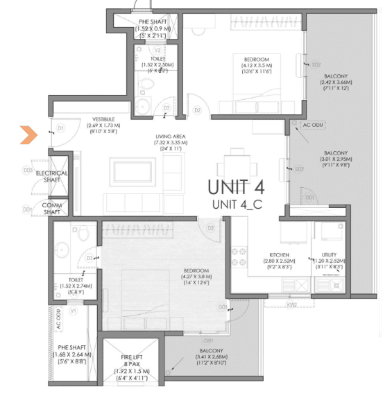 Unit plan - 1154 sq.ft.