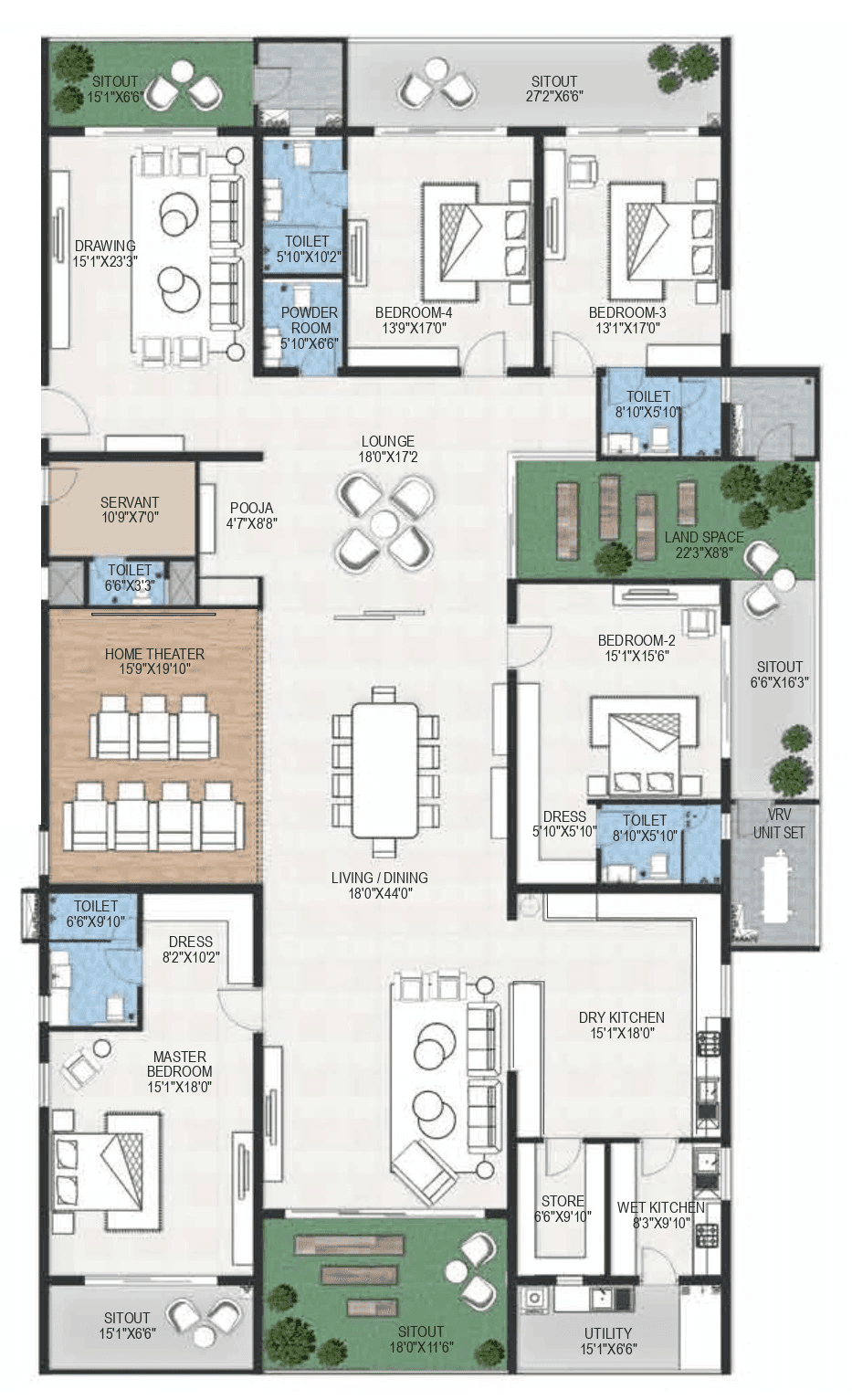 Shangrila Abbham Unit plan - 4900 sq.ft.