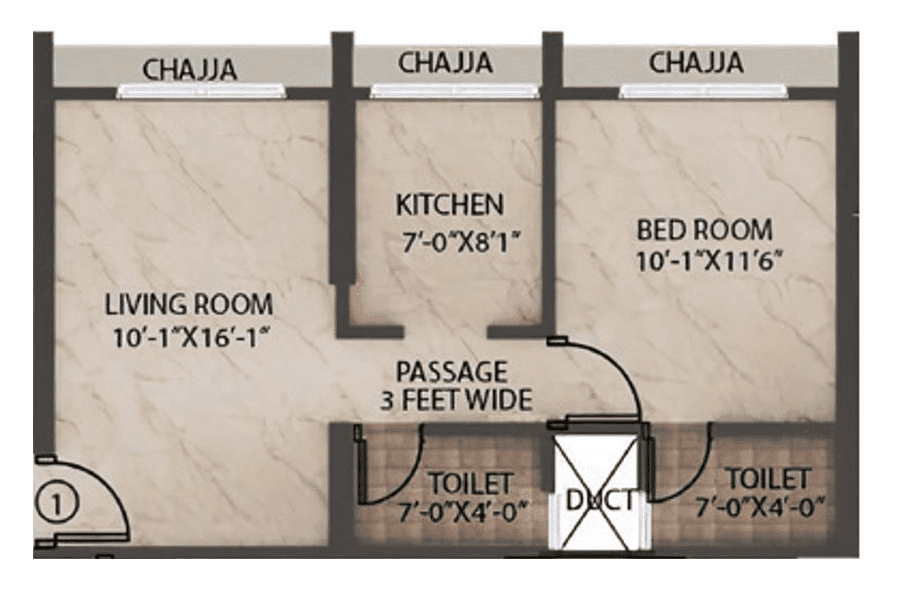 Shreeji Nirmiti Seasons Unit plan - 430 sq.ft.