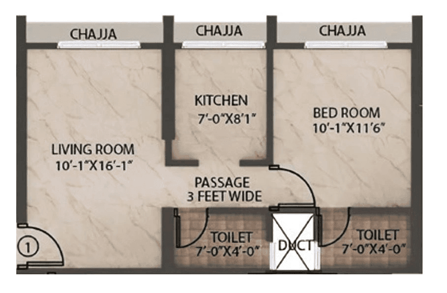 Shreeji Nirmiti Seasons Unit plan - 440 sq.ft.