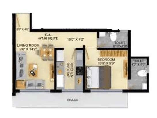 Artha Arthaya Unit plan - 447 sq.ft.