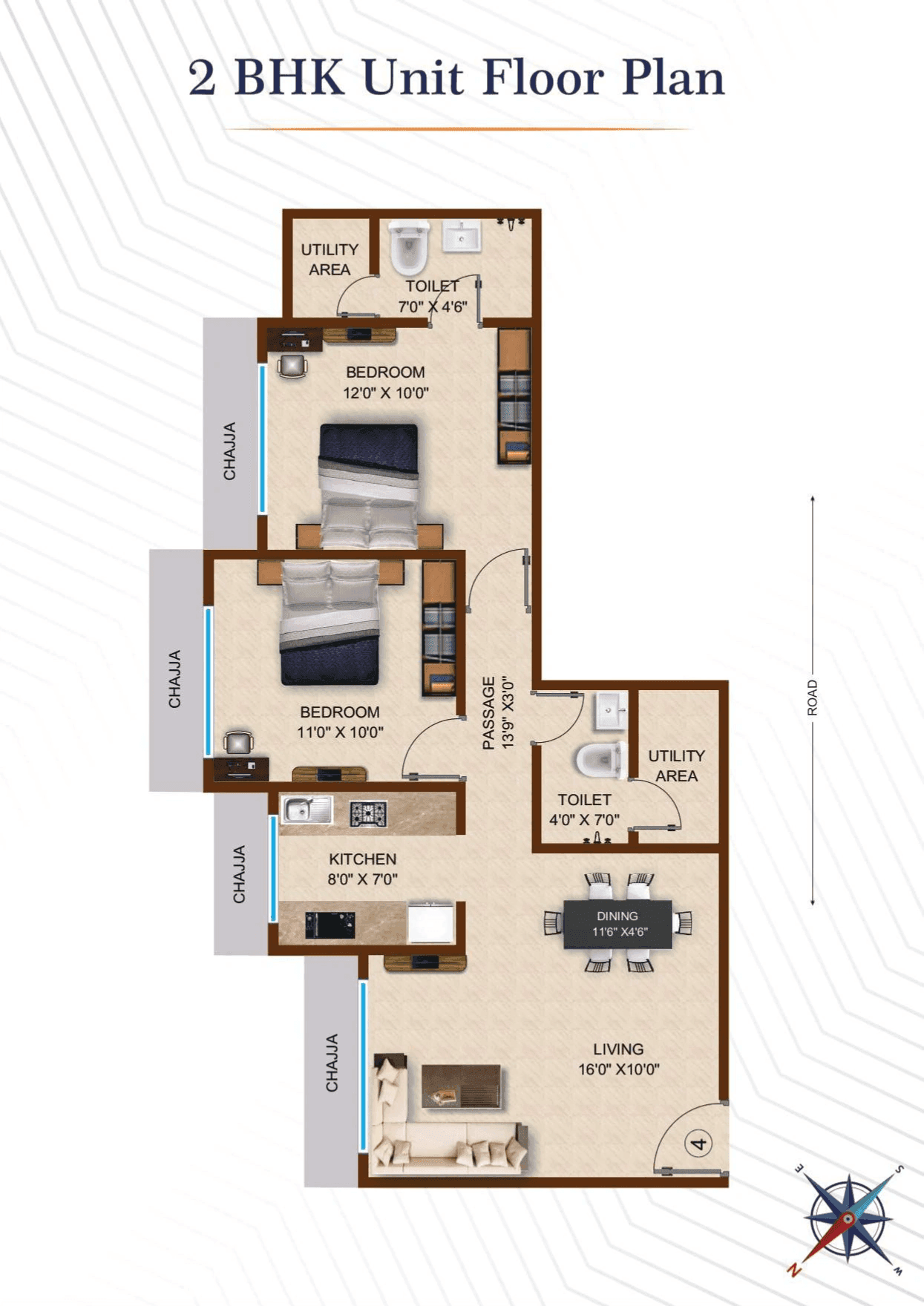 Madhur Milan Heritage Unit plan - 563 sq.ft.