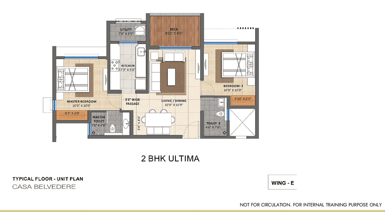 Lodha Casa Belvedere Unit plan - 688 sq.ft.