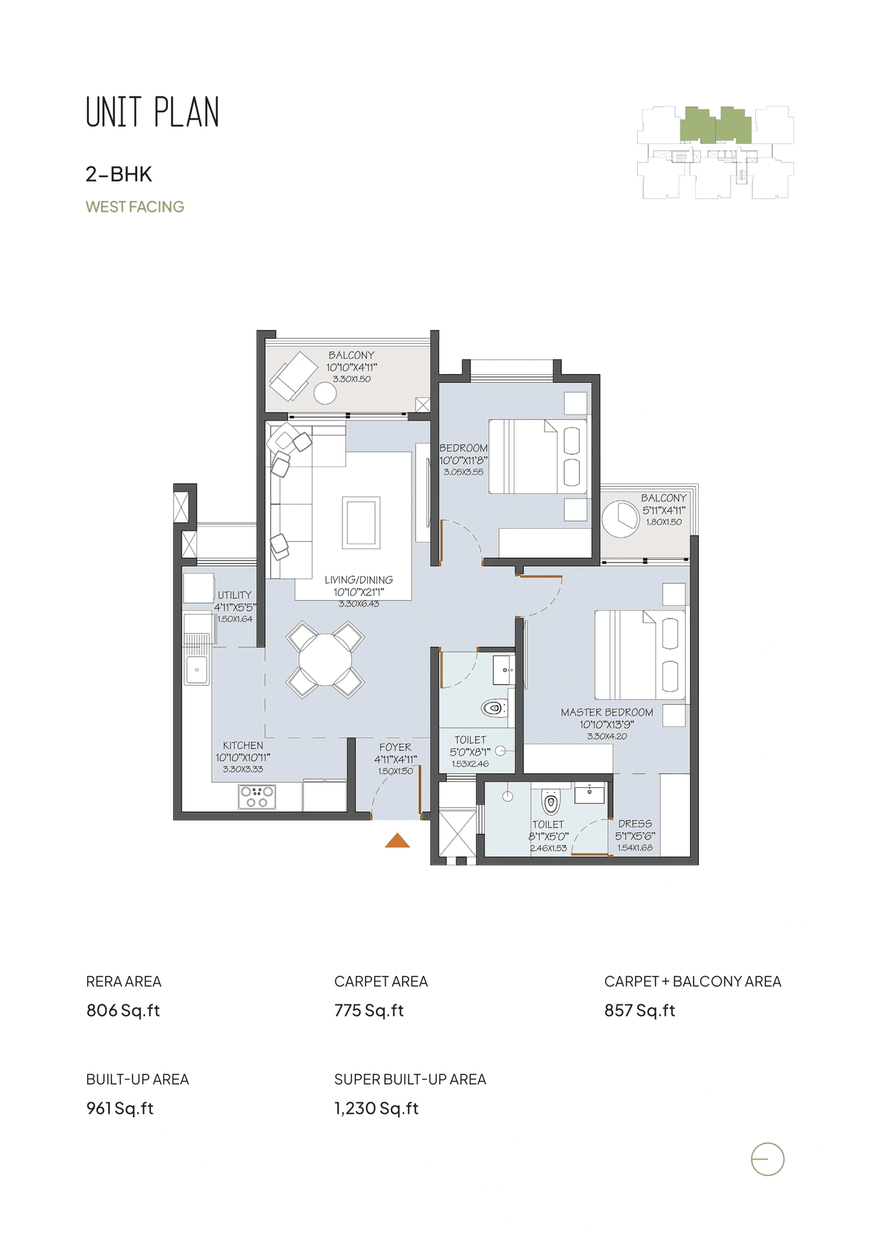 Modern Spaaces Neon Unit plan - 775 sq.ft.