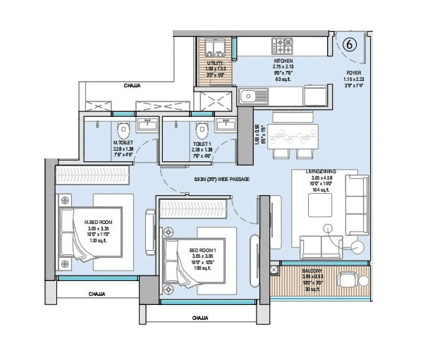 Godrej Nurture Bhandup Unit plan - 655 sq.ft.