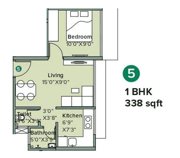 Marathon Neovalley Unit plan - 338 sq.ft.