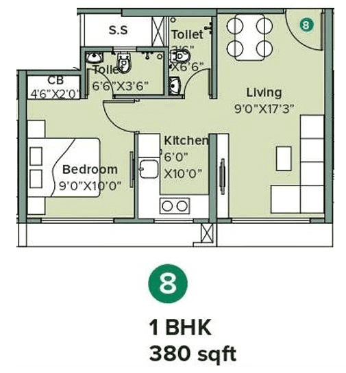 Marathon Neovalley Unit plan - 380 sq.ft.