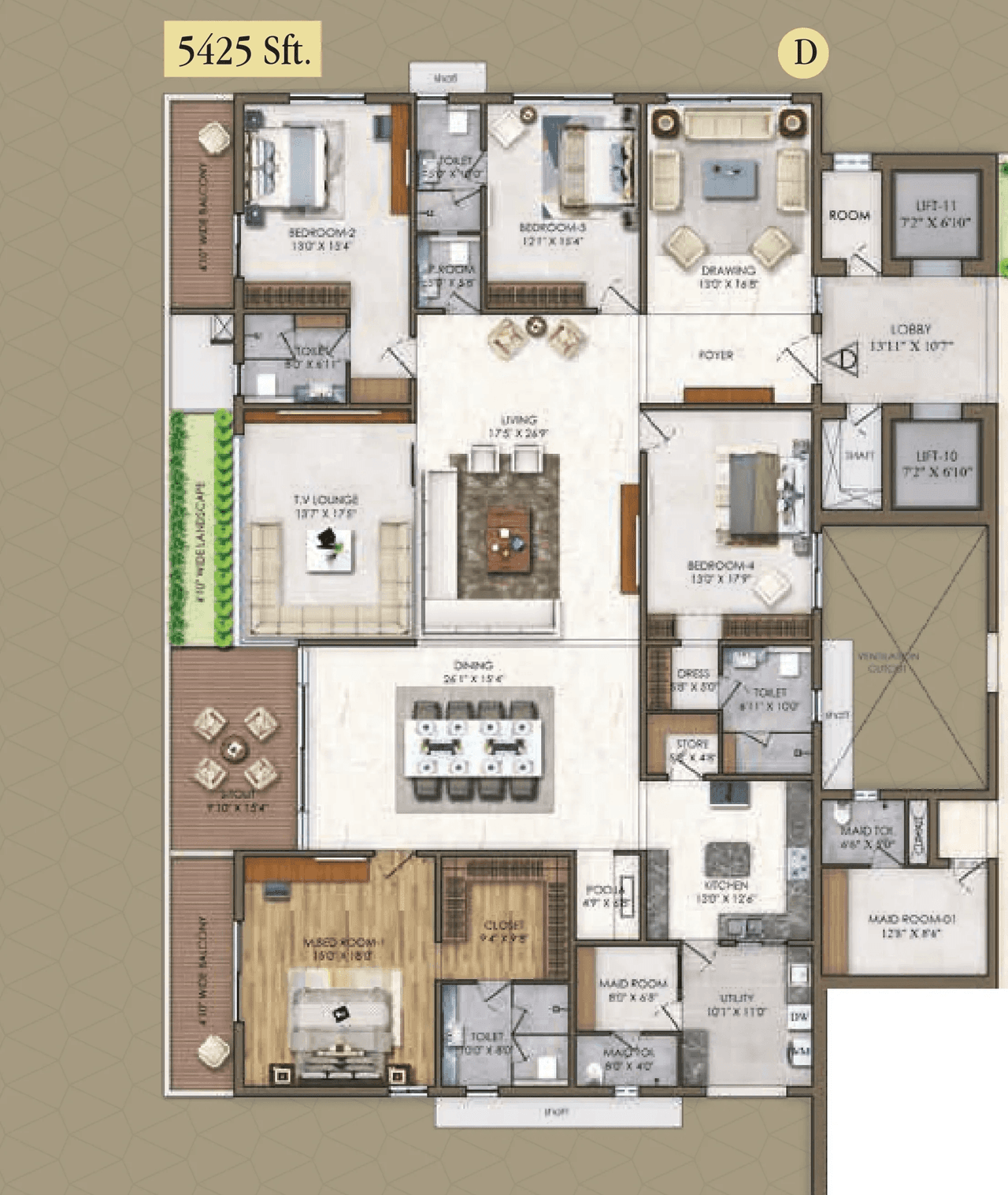 Iris by Raghava Unit plan - 3960 sq.ft.