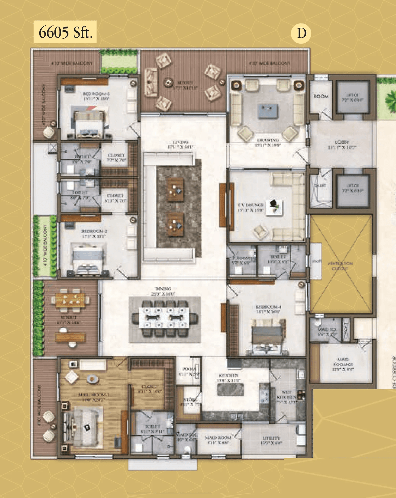 Iris by Raghava Unit plan - 4822 sq.ft.