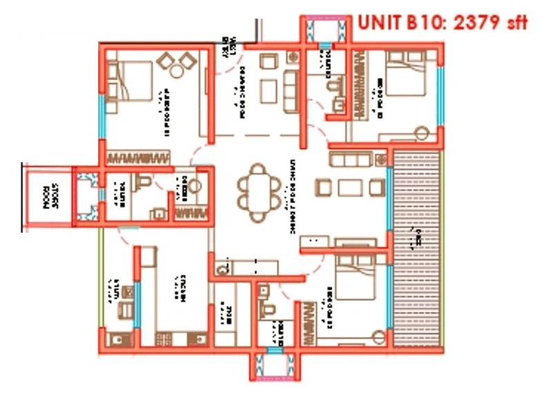 Nova by Raghava Unit plan - 1570 sq.ft.