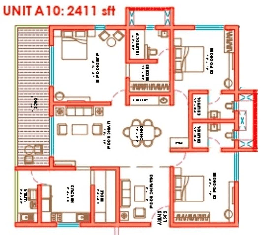 Nova by Raghava Unit plan - 1591 sq.ft.