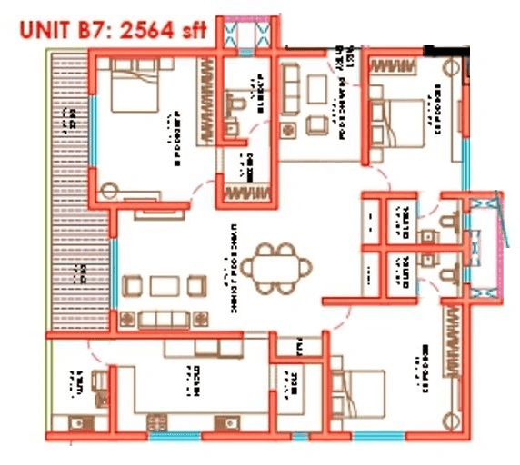 Nova by Raghava Unit plan - 1692 sq.ft.