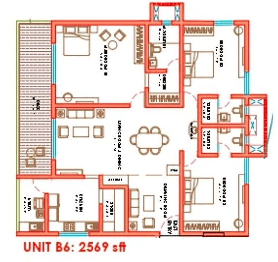 Nova by Raghava Unit plan - 1695 sq.ft.
