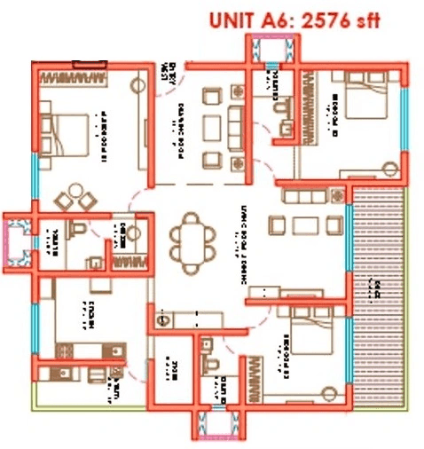 Nova by Raghava Unit plan - 1702 sq.ft.