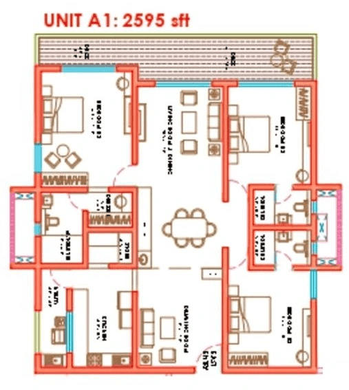 Nova by Raghava Unit plan - 1713 sq.ft.