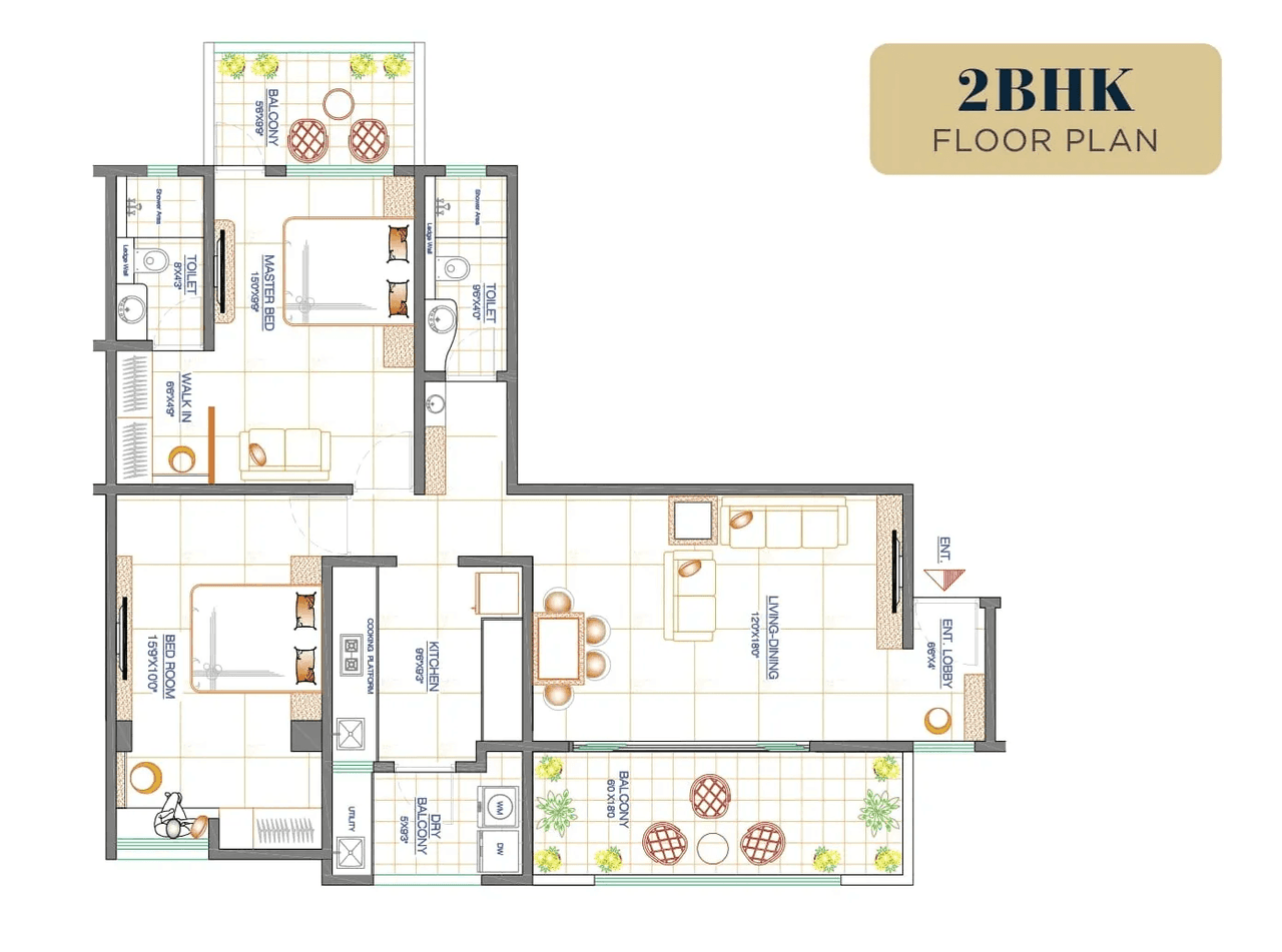Landmark Lantana Court Unit plan - 1016 sq.ft.