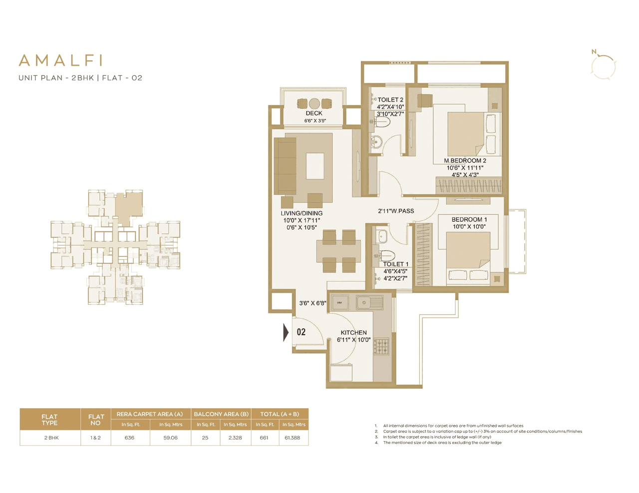 Hiranandani Westgate Unit plan - 661 sq.ft.