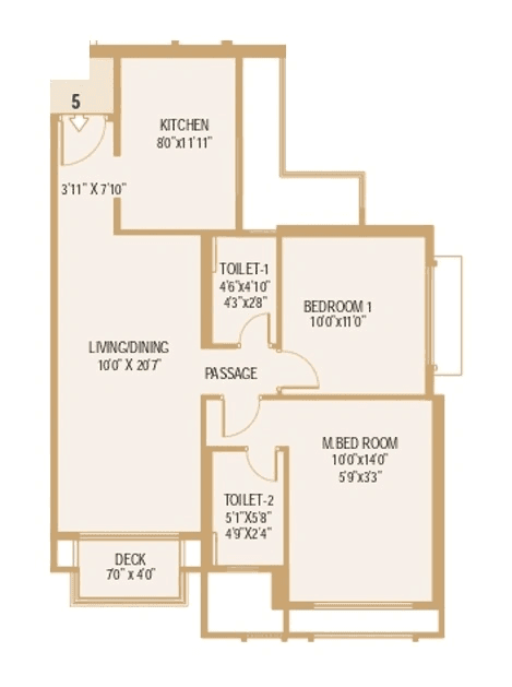 Hiranandani Westgate Unit plan - 756 sq.ft.