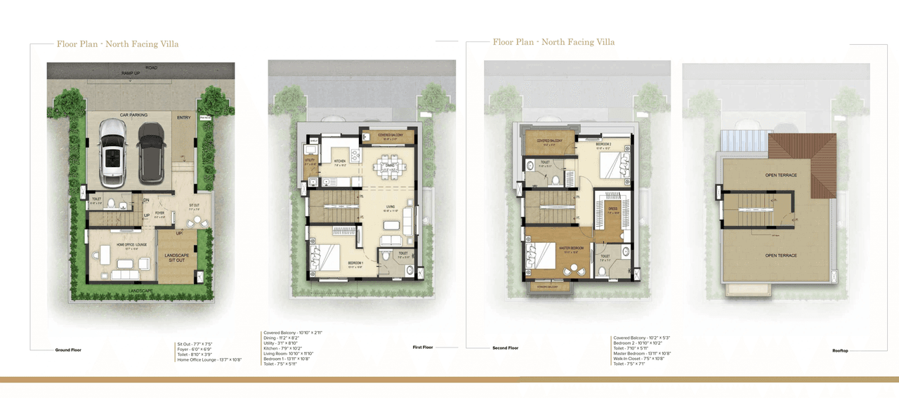 Diamond Blossoms Unit plan - 1250 sq.ft.