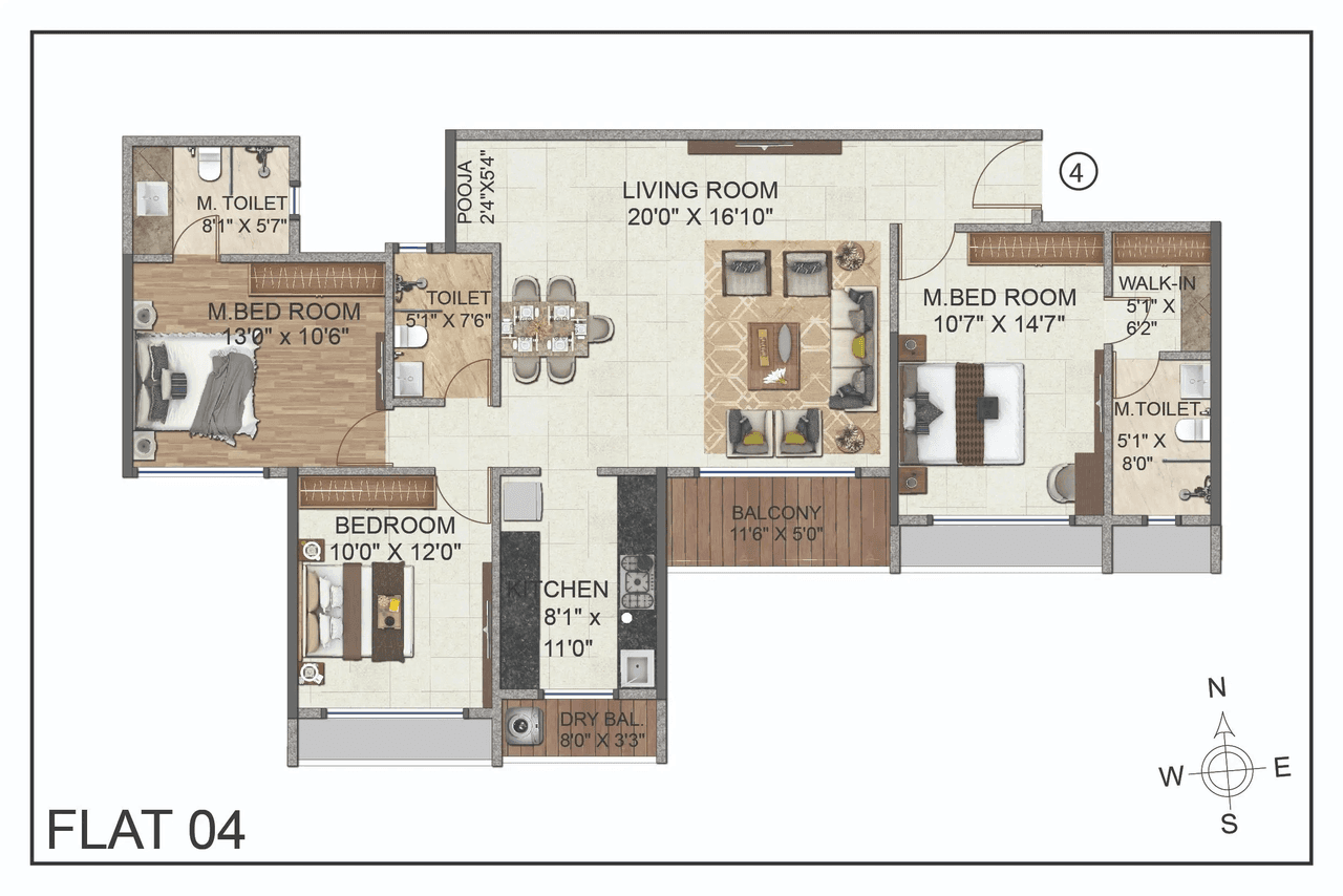 Nova 10 Elegance Unit plan - 1102 sq.ft.