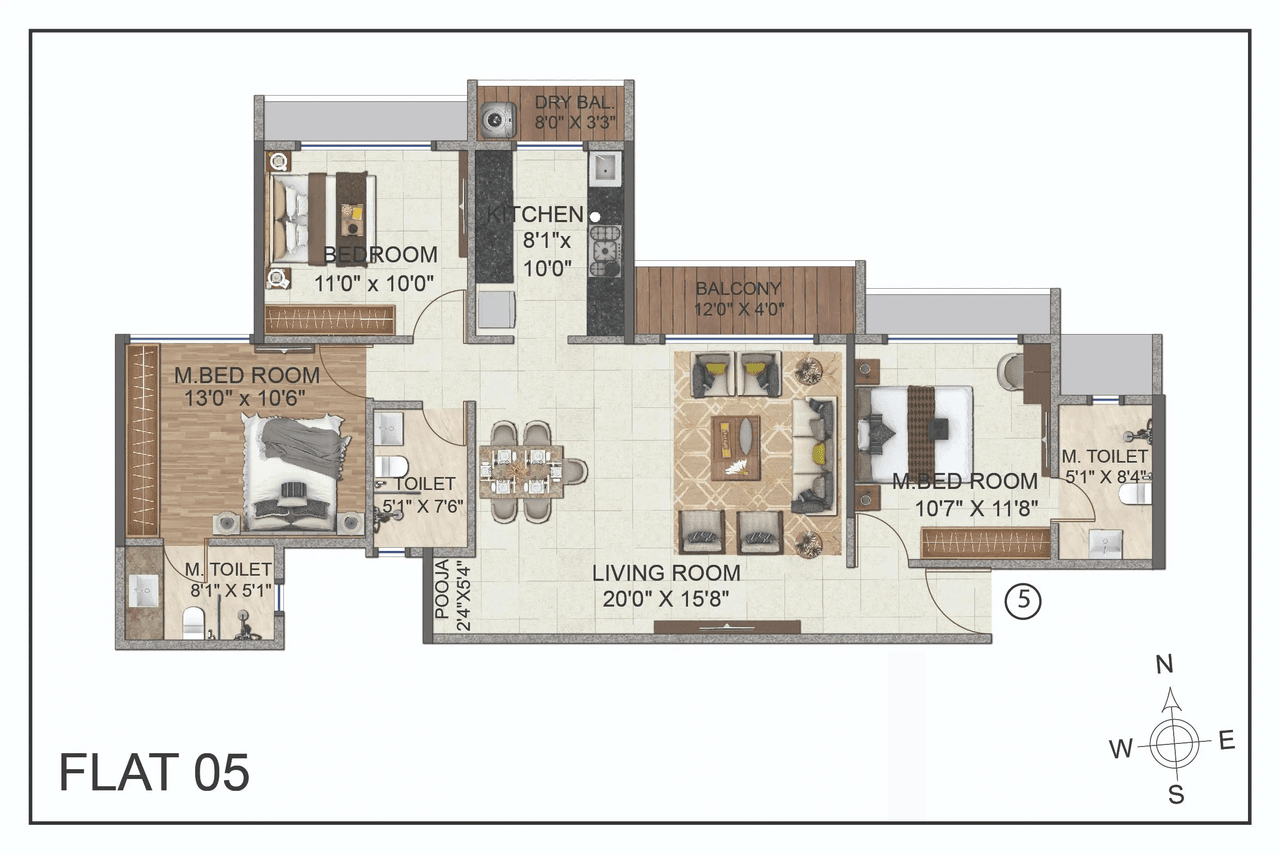 Nova 10 Elegance Unit plan - 1230 sq.ft.