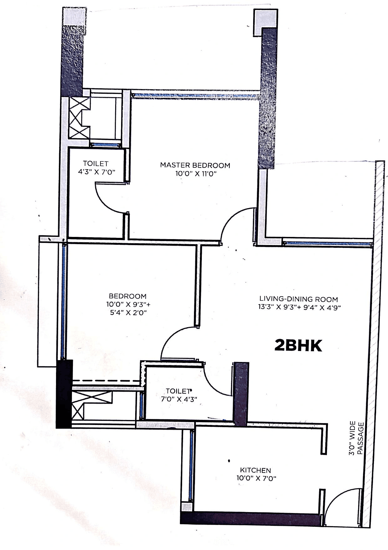 Adhiraj Capital City Unit plan - 632 sq.ft.