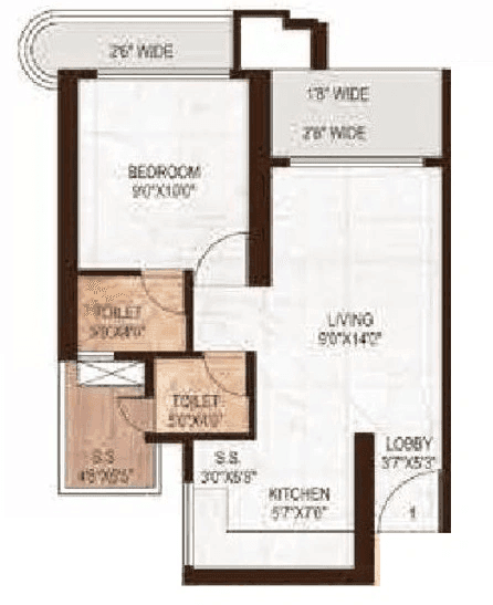 Unit plan - 463 sq.ft.