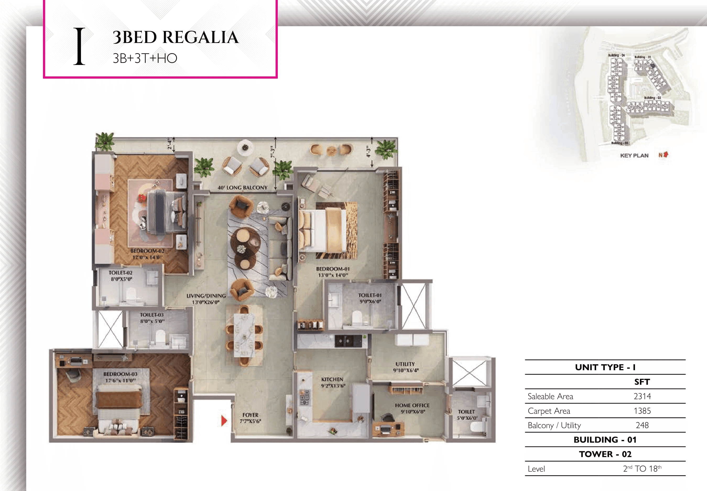Unit plan - 1385 sq.ft.