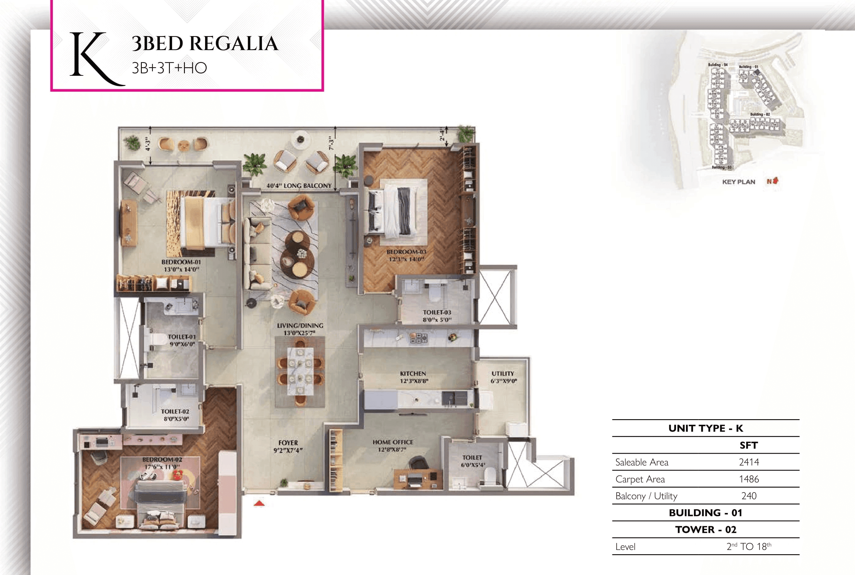 Unit plan - 1486 sq.ft.