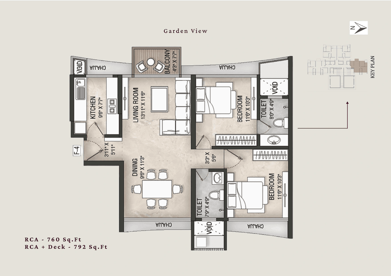 Aria Skygardens Unit plan - 792 sq.ft.