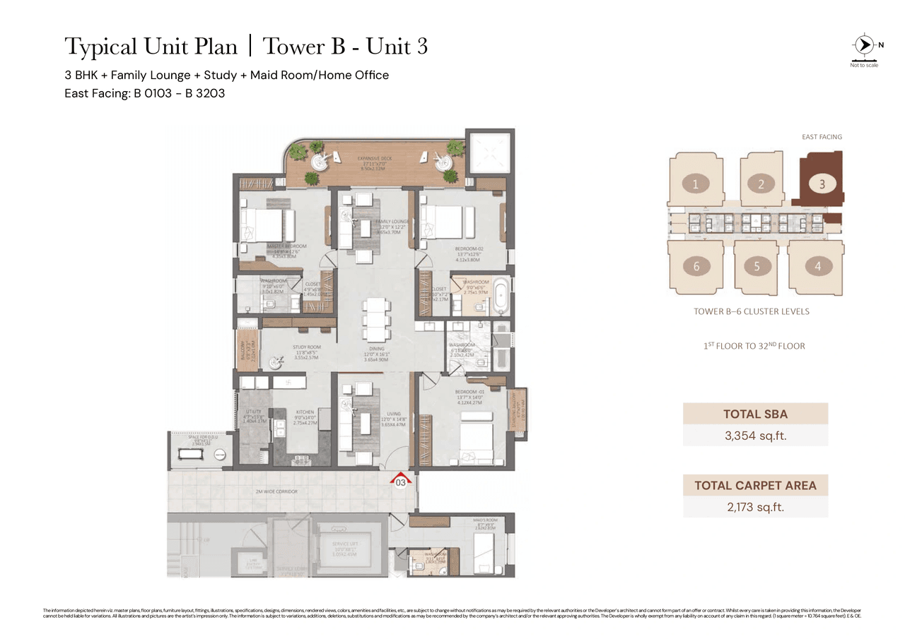 Brigade Gateway Unit plan - 2173 sq.ft.