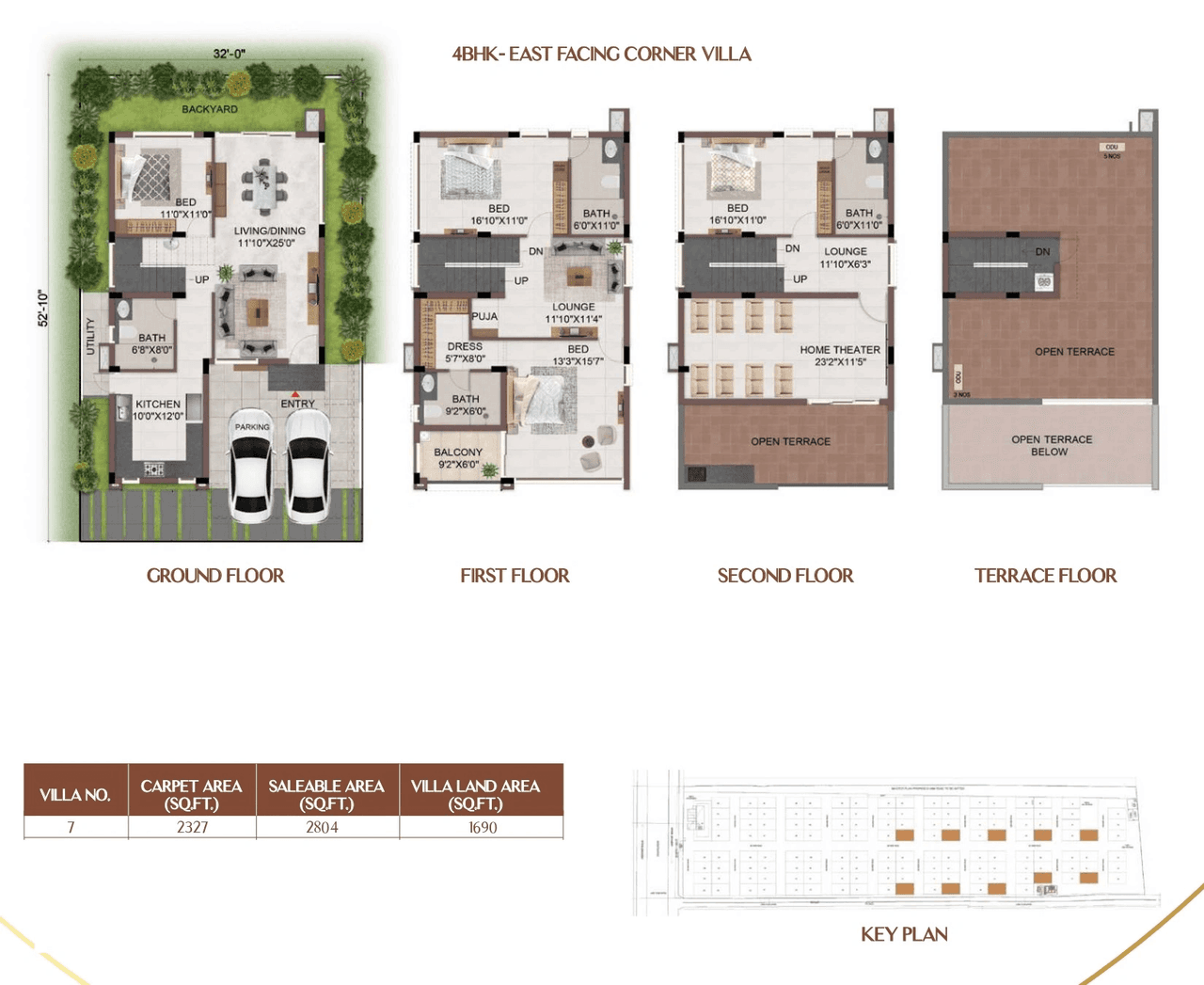 Casagrand Hanford Unit plan - 2327 sq.ft.