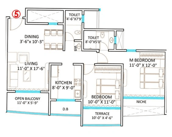 Sai World Empire Unit plan - 846 sq.ft.