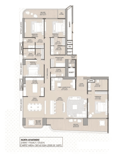 Shreeji Fiora Unit plan - 3330 sq.ft.