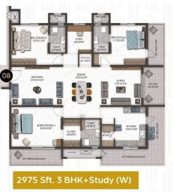 Hallmark Altus Unit plan - 2201 sq.ft.