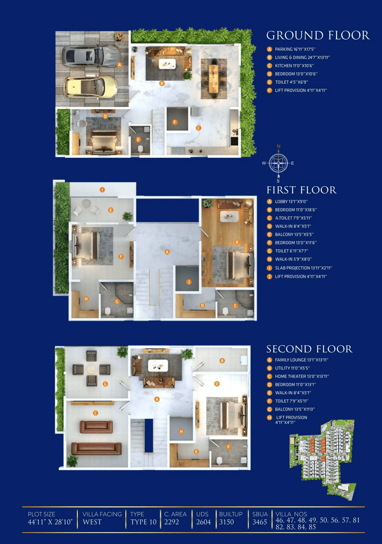 Sai Sapphire Unit plan - 2252 sq.ft.