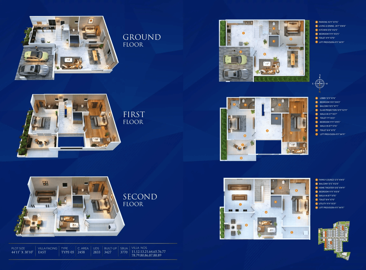 Sai Sapphire Unit plan - 2450 sq.ft.