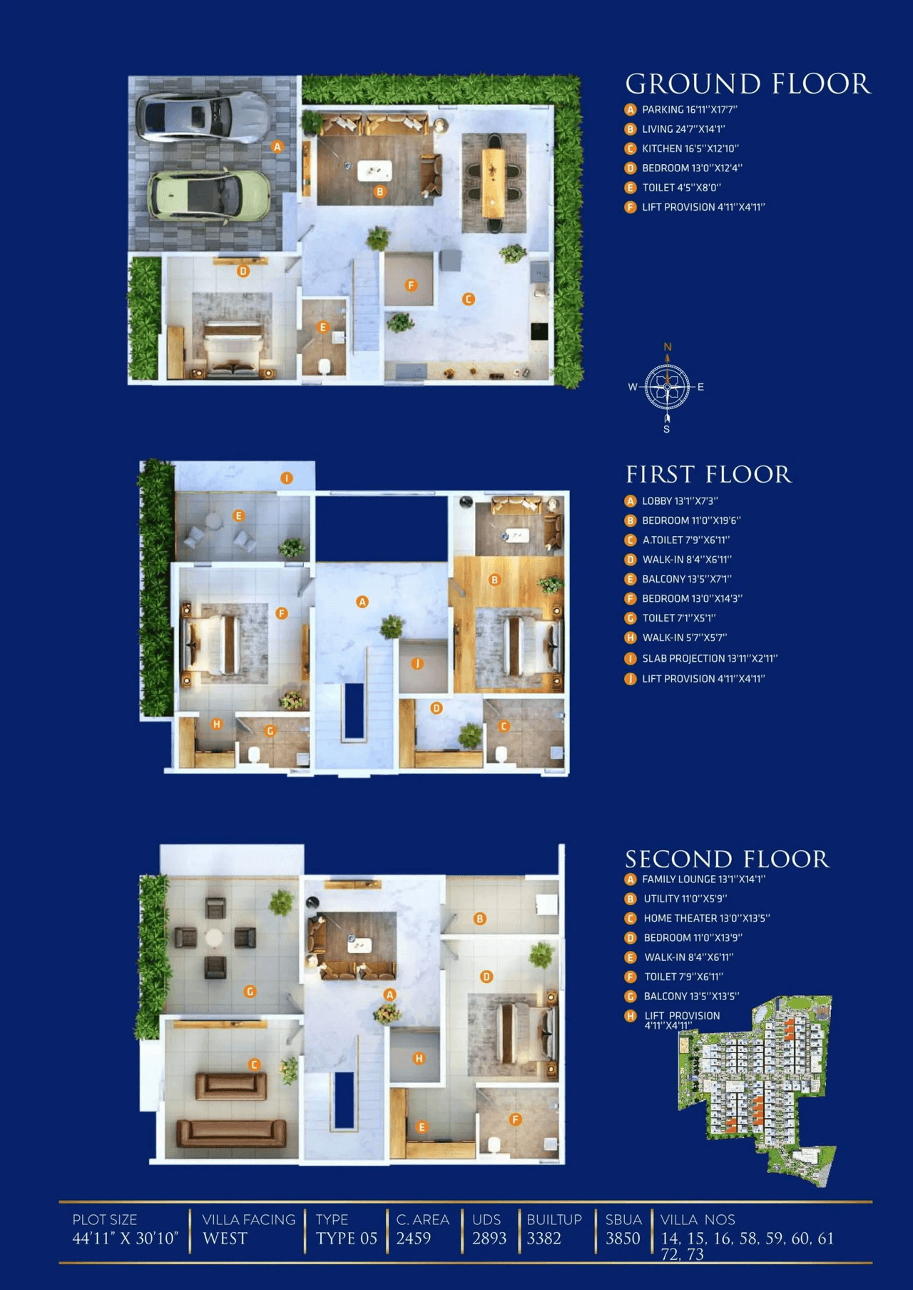 Sai Sapphire Unit plan - 2502 sq.ft.