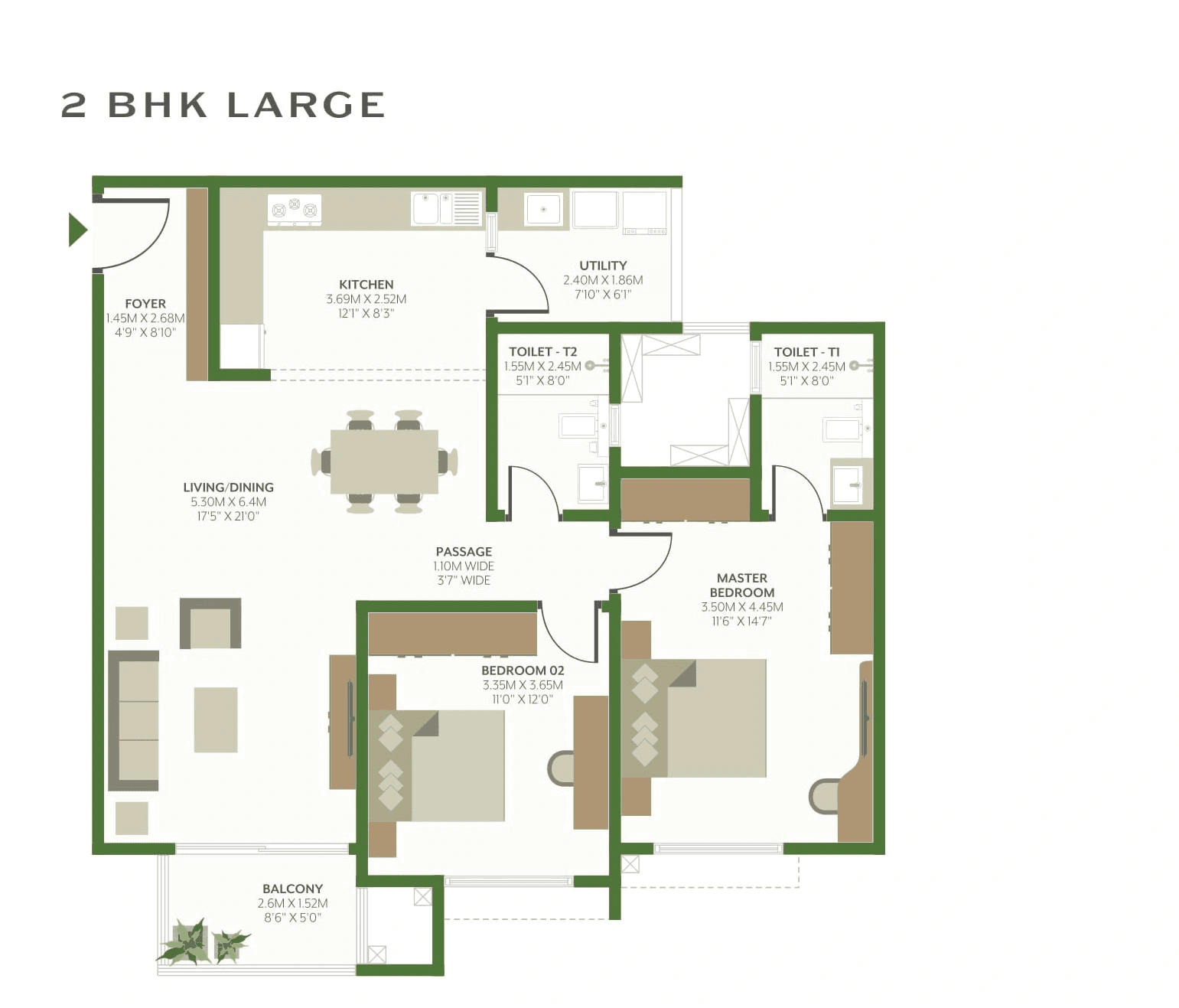 Unit plan - 935 sq.ft.