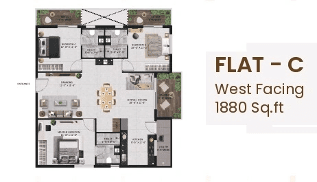 Vian Vayu Unit plan - 1316 sq.ft.
